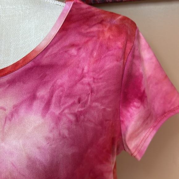 Women’s Lexington Avenue Tie-Dye T-shirt Maxi Dress Red and Orange Size X - Picture 3 of 9